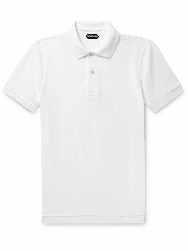 Photo: TOM FORD - Cotton-Piqué Polo Shirt - White