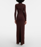 Rebecca Vallance Embellished gathered jersey gown