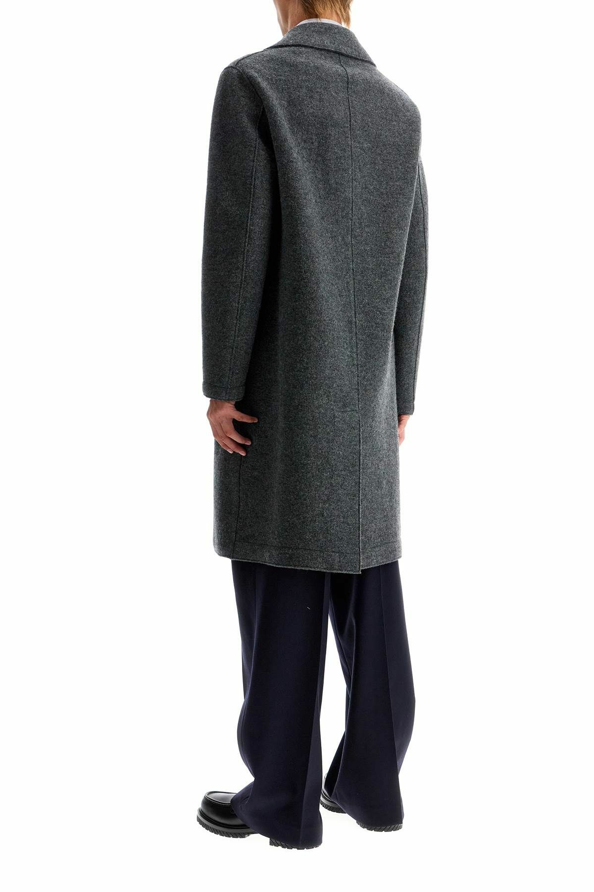 HARRIS WHARF LONDON double-breasted wool coat in boiled Grey
