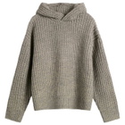 MKI Men's Chunky Rib Knit Hoodie in Grey Melange