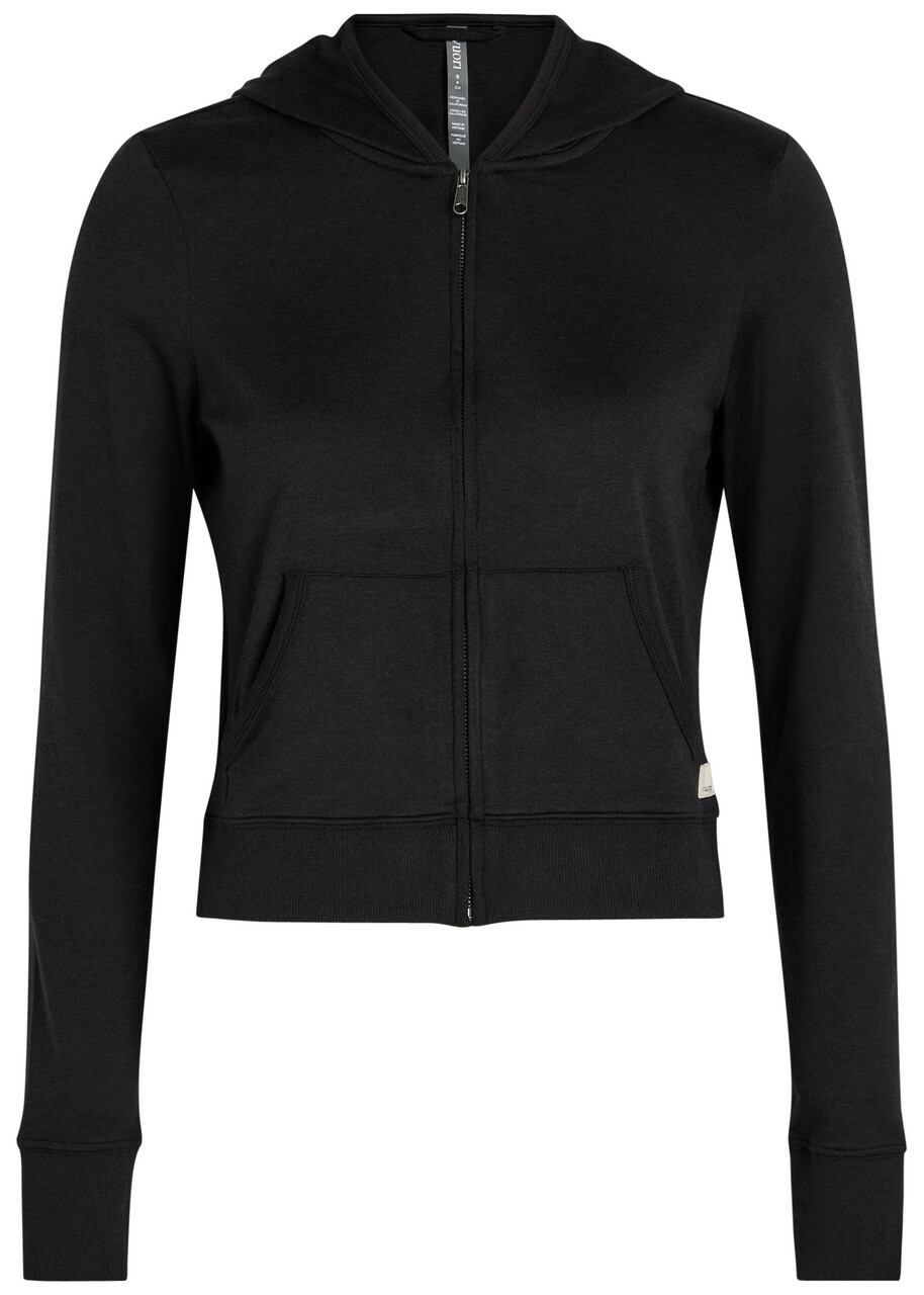 Vuori Halo Mini Hooded Stretch-jersey Sweatshirt Black