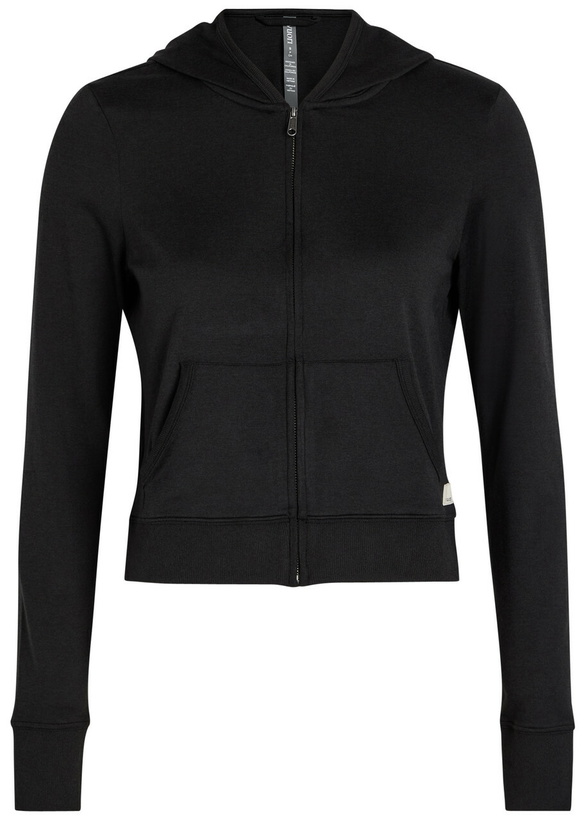 Photo: Vuori Halo Mini Hooded Stretch-jersey Sweatshirt Black