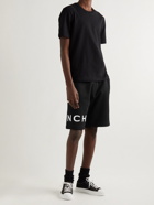 Givenchy - Straight-Leg Logo-Appliquéd Cotton-Jersey Shorts - Black