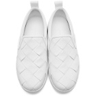 Bottega Veneta White Maxi Intrecciato Slip-On Sneakers