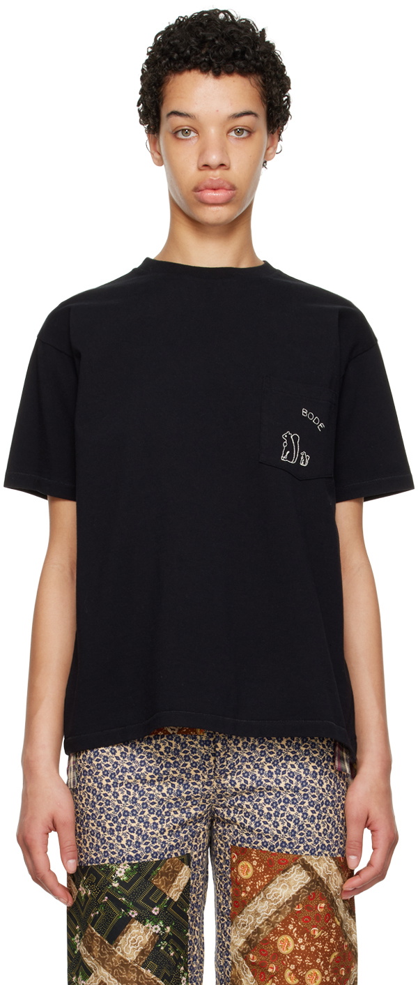 Bode Black Squirrel T-Shirt Bode