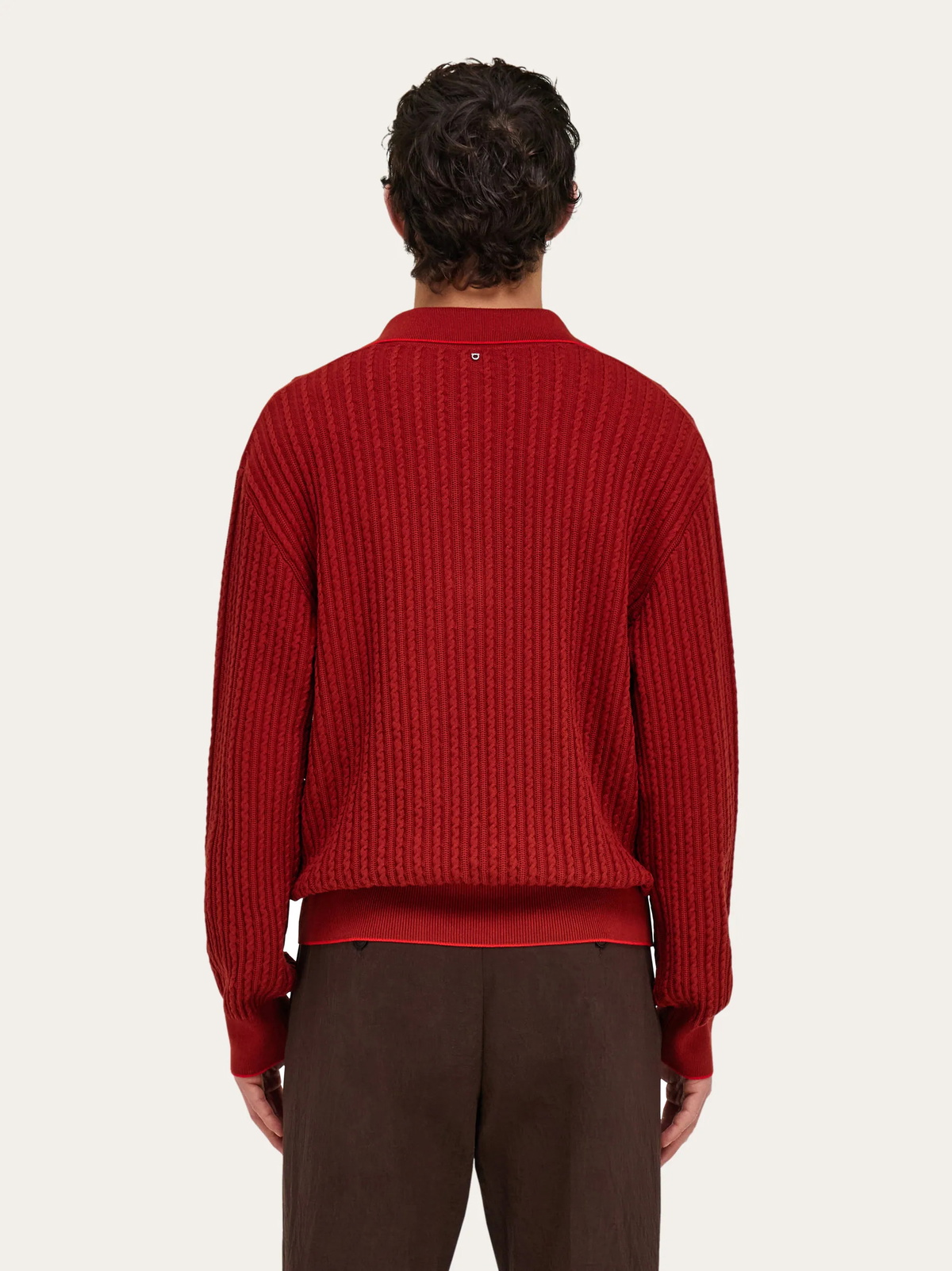 Ferragamo Mens Knitted polo top in Red