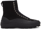 Jil Sander Black Canvas Chunky Sneakers