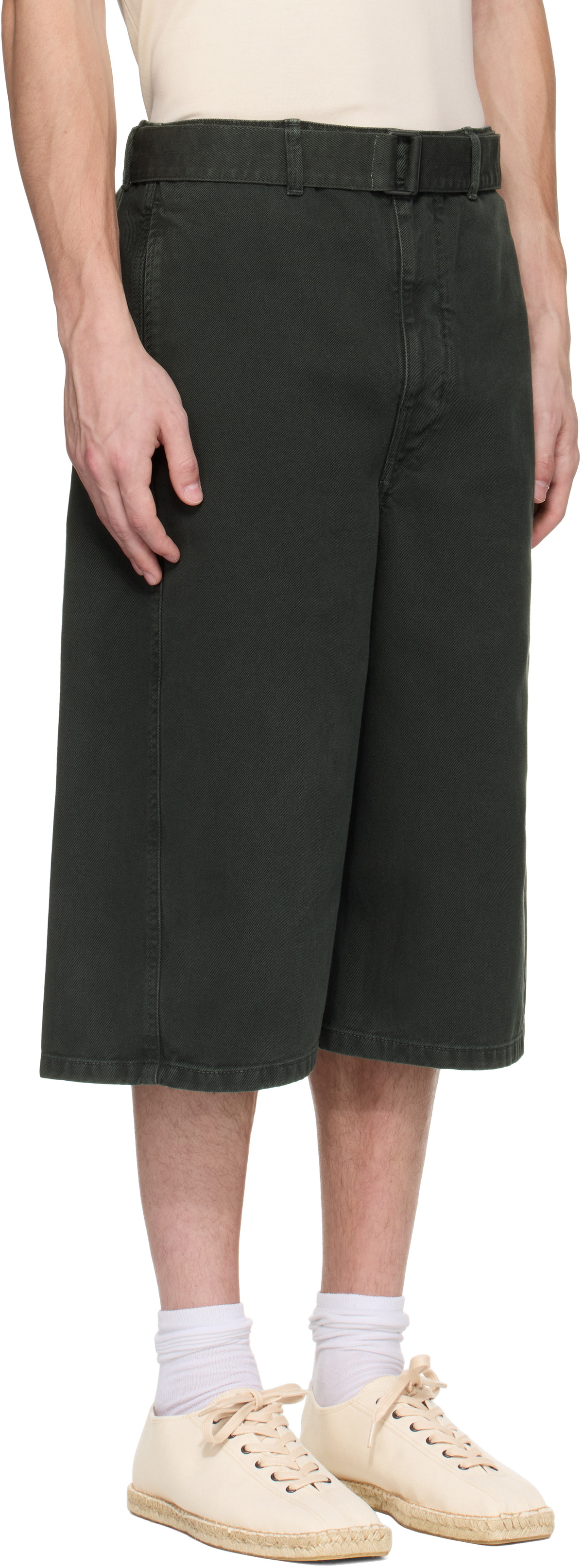 LEMAIRE Gray Twisted Denim Shorts