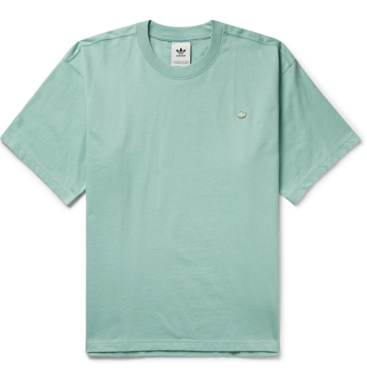 Photo: ADIDAS ORIGINALS - Adicolor Premium Logo-Appliquéd Organic Cotton-Jersey T-Shirt - Green