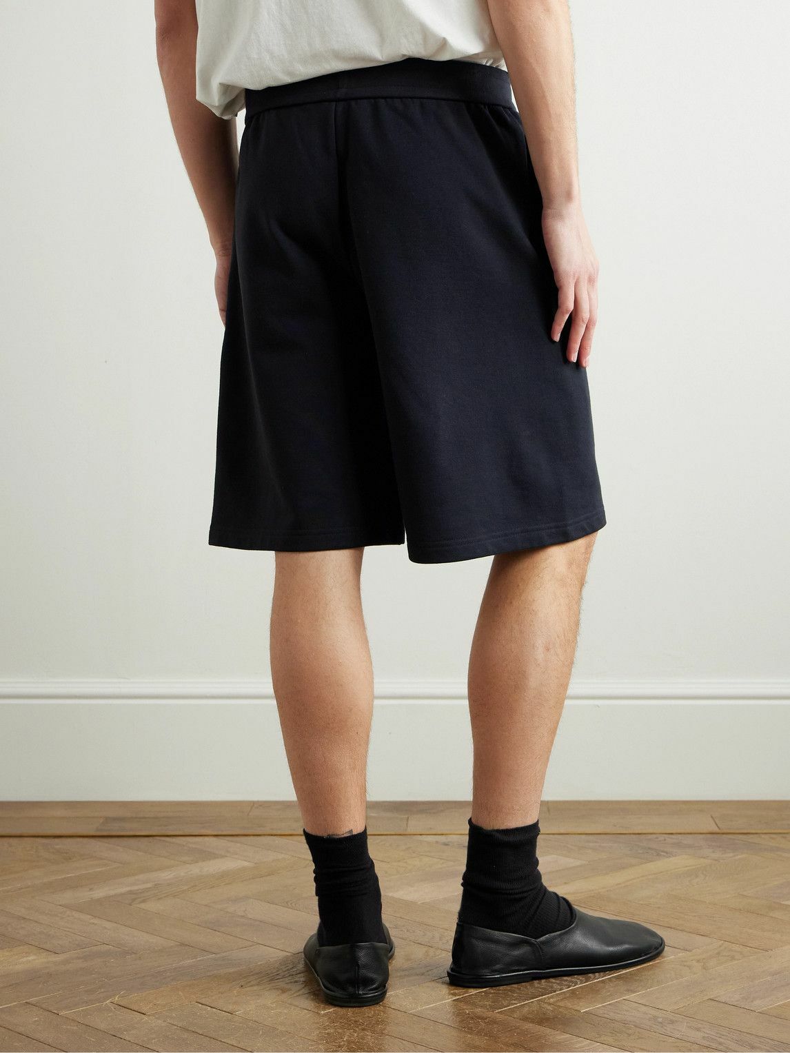 The Row - Eston Wide-Leg Cotton-Jersey Shorts - Blue