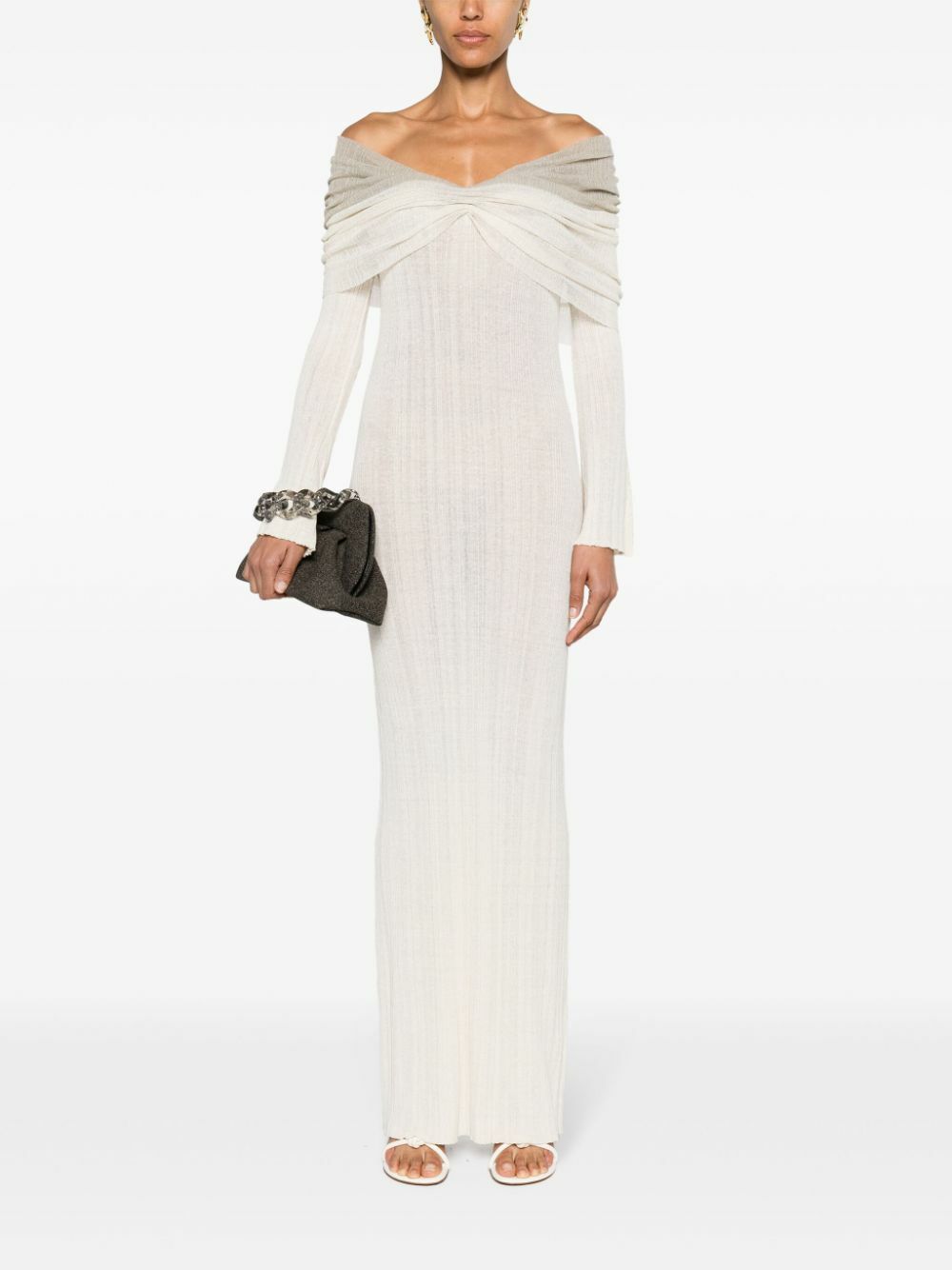 Aya Muse Grey Joysa Off-Shoulder Gown Aya Muse