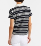 Frame Striped linen-blend polo shirt