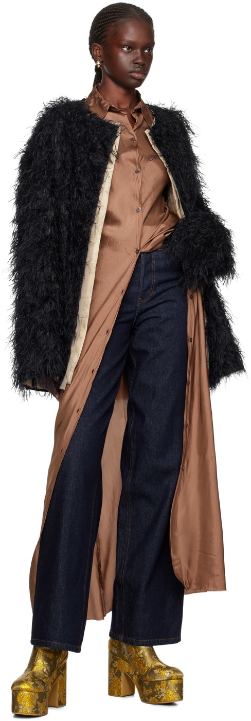【Dries Van Noten】Reversible coat ❕ Dries Van Noten Restonas Coat Black