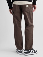 Stussy - Straight-Leg Bleached Cotton-Drill Trousers - Brown