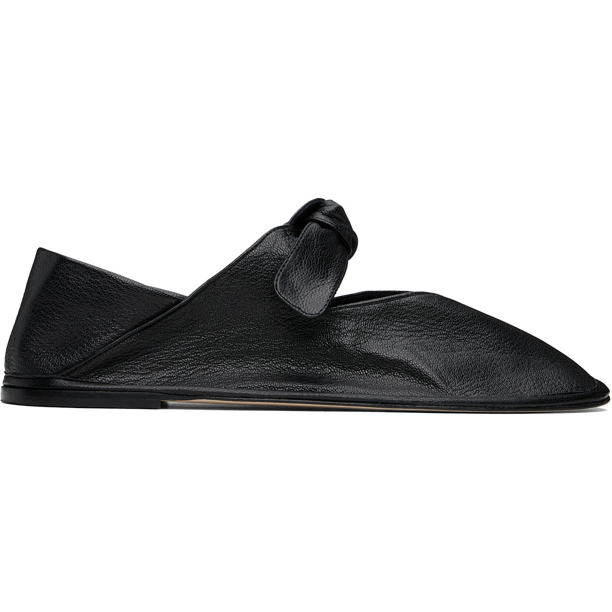 HEREU Black Llasada Supple Shiny Ballerina Flats