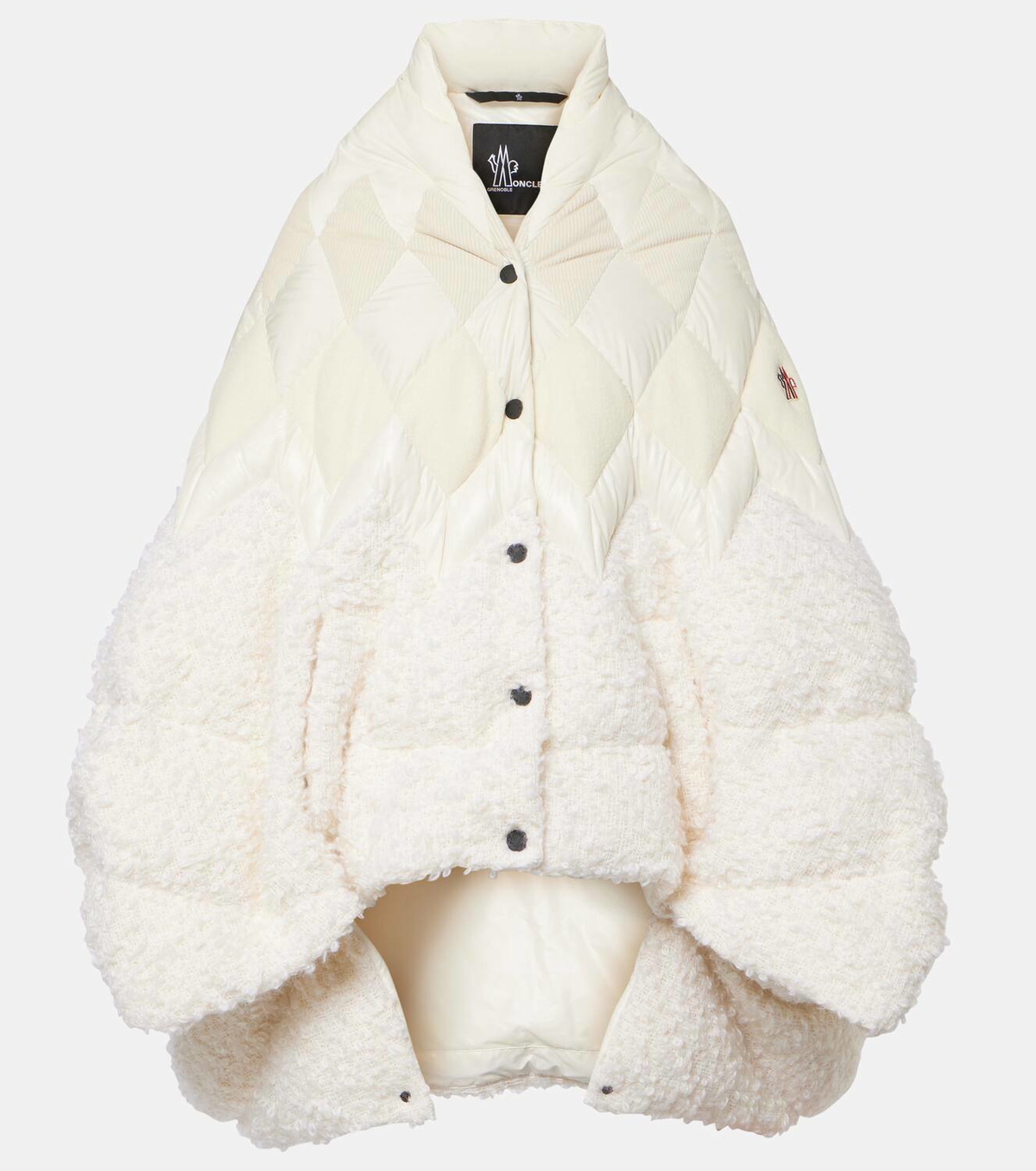 Moncler Grenoble Quilted mohair, cotton, and wool cape