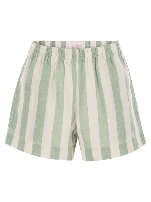 Photo: MC2 Saint Barth Meave - Striped Cotton Shorts