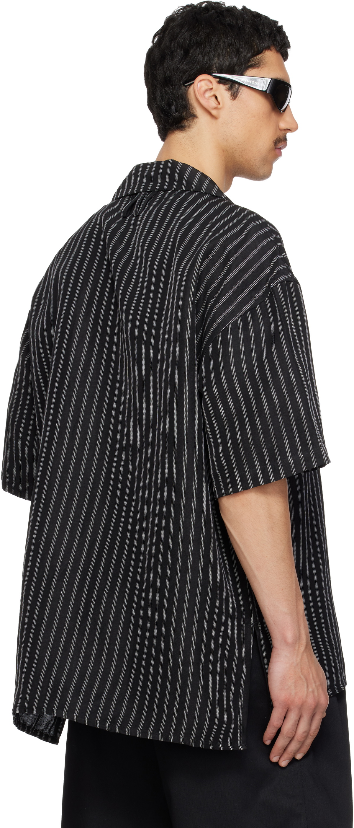 WILLY CHAVARRIA Black Camp Collar S/S Shirt