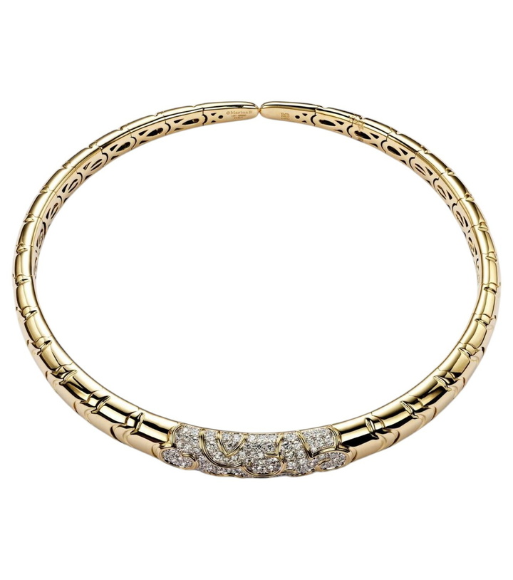 Photo: Marina B Onda 18kt gold choker with diamonds