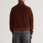 Rhude Men's Madera Velour Track Jacket in Bordeaux