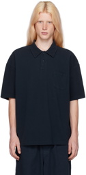 YMC Navy Two-Button Polo