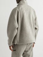 FEAR OF GOD ESSENTIALS - Logo-Appliquéd Fleece Zip-Up Sweatshirt - Gray