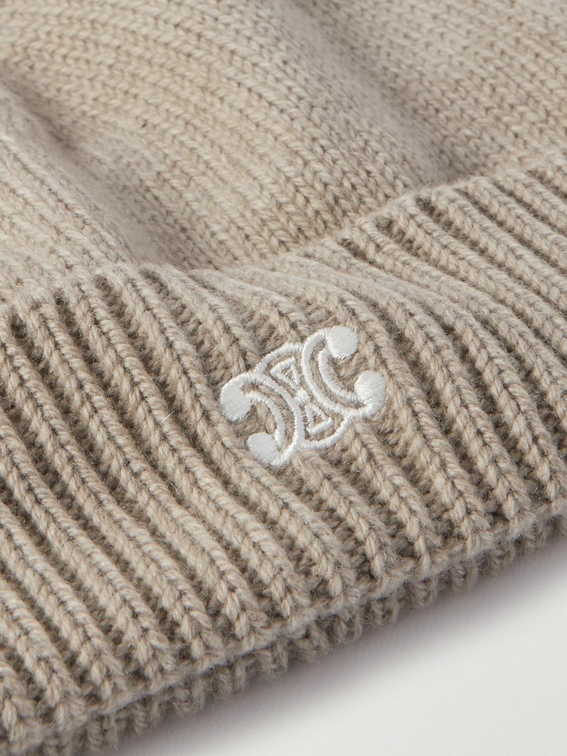 CELINE - Logo-Embroidered Wool and Cashmere-Blend Beanie