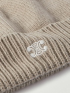 CELINE - Logo-Embroidered Wool and Cashmere-Blend Beanie