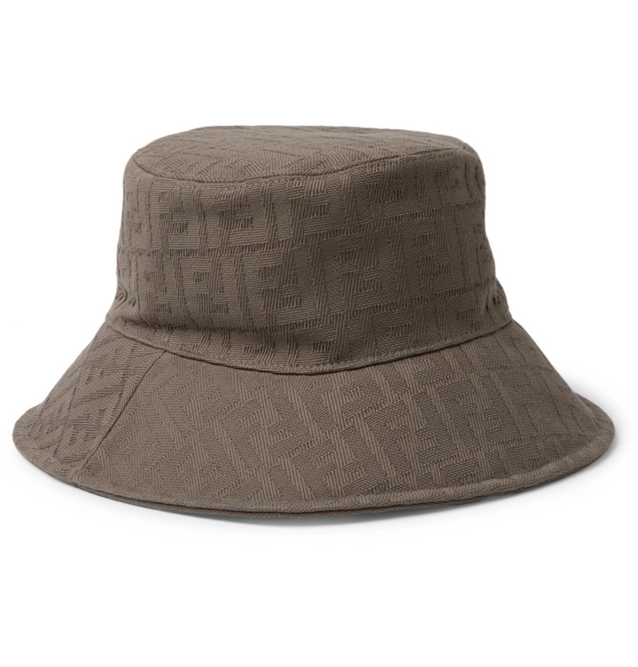 Photo: Fendi - Logo-Jacquard Cotton-Canvas Bucket Hat - Green