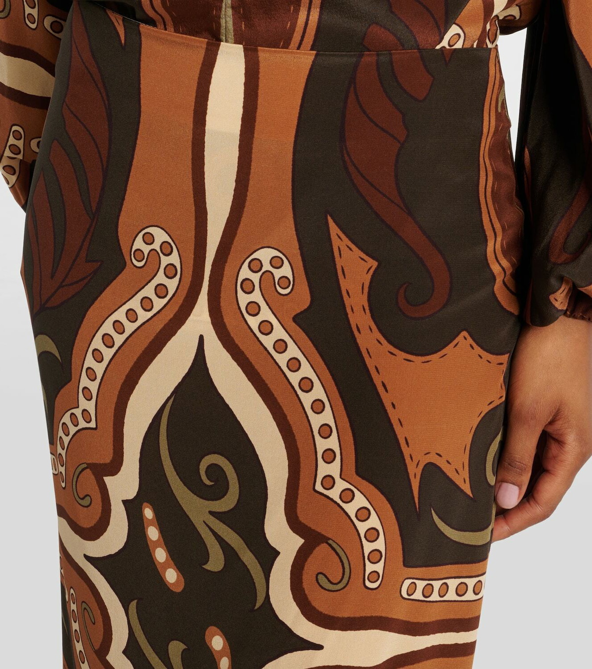 Johanna Ortiz Printed silk maxi skirt