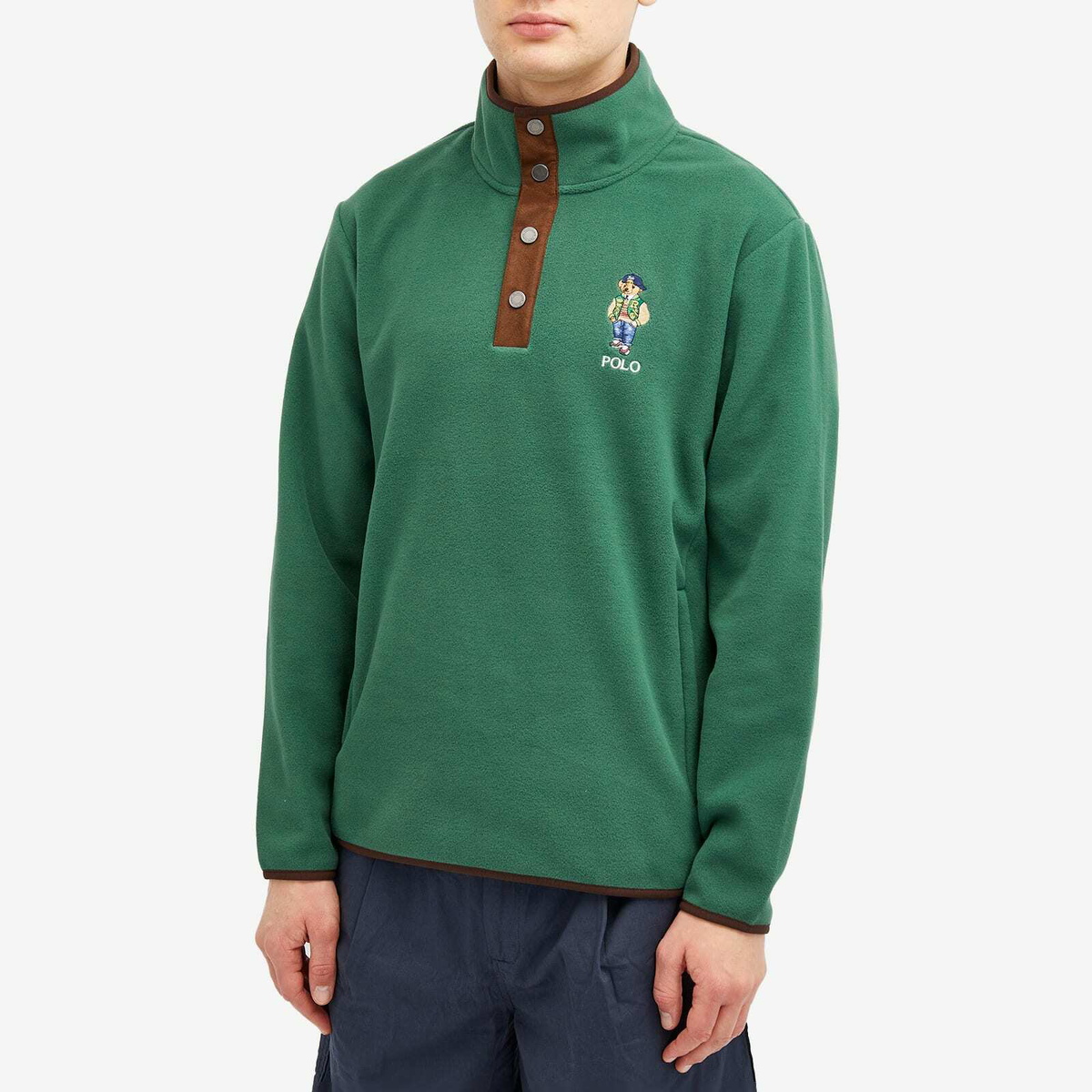 Polo Ralph Lauren Men's Varsity Bear Quarter Snap Fleece in