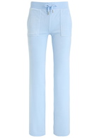 Juicy Couture Del Ray Logo Velour Sweatpants Light Blue