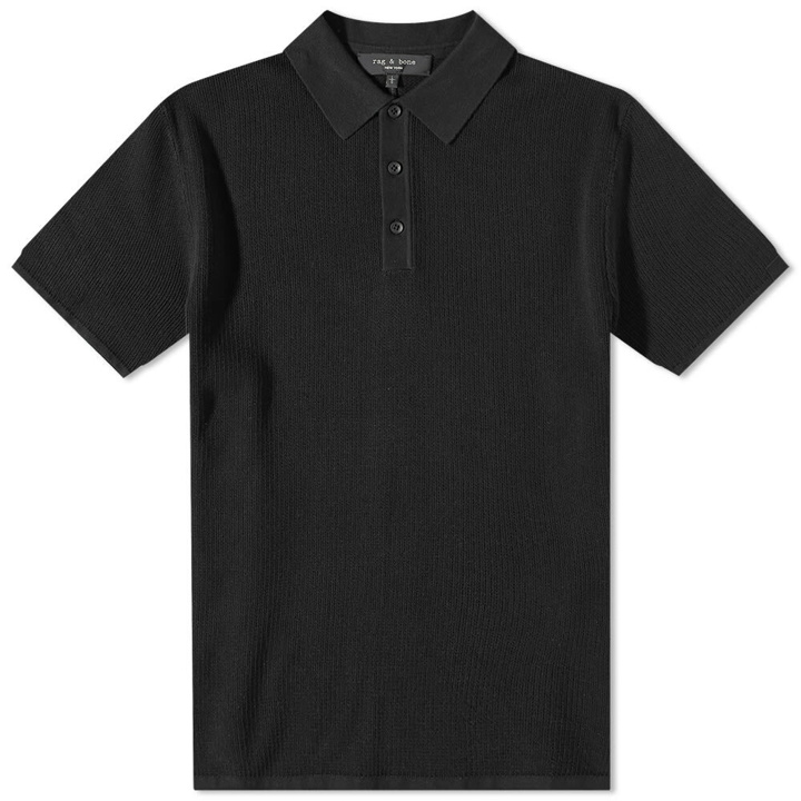 Photo: Rag & Bone Men's Harvey Knit Polo Shirt in Black