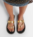 Dries Van Noten Croc-effect leather thong sandals