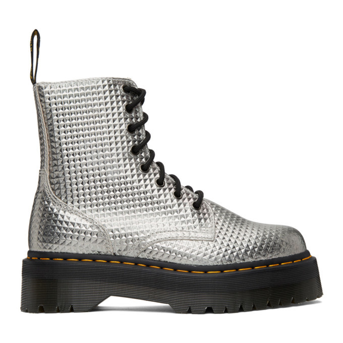 Photo: Dr. Martens Silver Jadon Stud Emboss Platform Boots