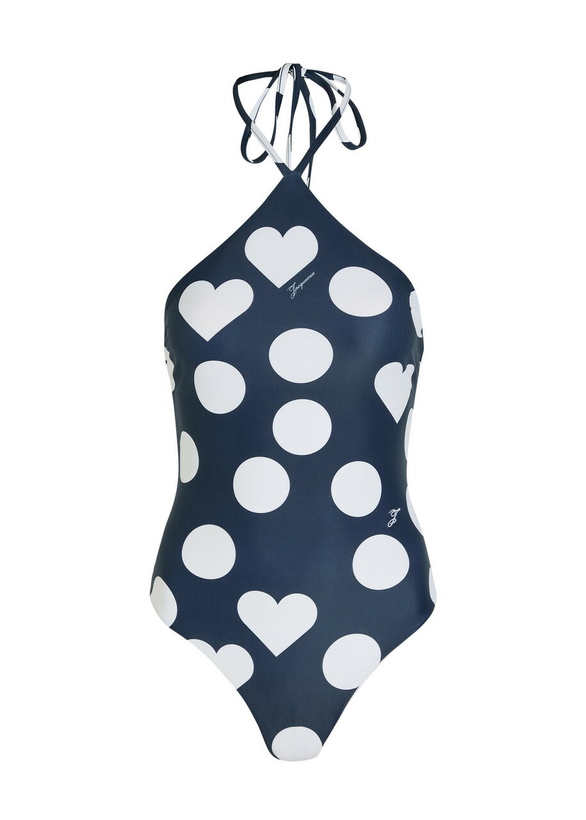 Photo: Jacquemus Le Maillot Bastide Polka dot Swimsuit Navy