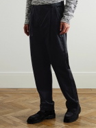 Oliver Spencer - Morton Straight-Leg Pleated Cotton-Corduroy Trousers - Black