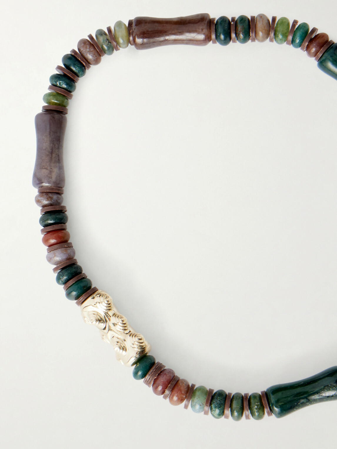 Luis Morais - 14-Karat Gold Agate Beaded Bracelet