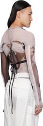 Ottolinger Multicolor Mesh Deconstructed Longsleeve T-shirt