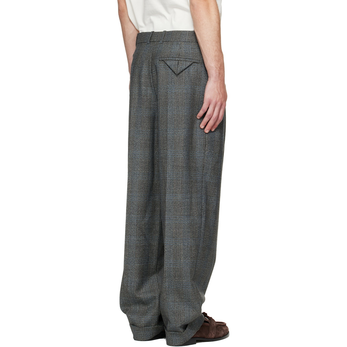 Bottega Veneta Gray Prince of Wales Trousers