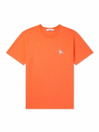 Maison Kitsuné - Logo-Appliquéd Cotton-Jersey T-Shirt - Orange