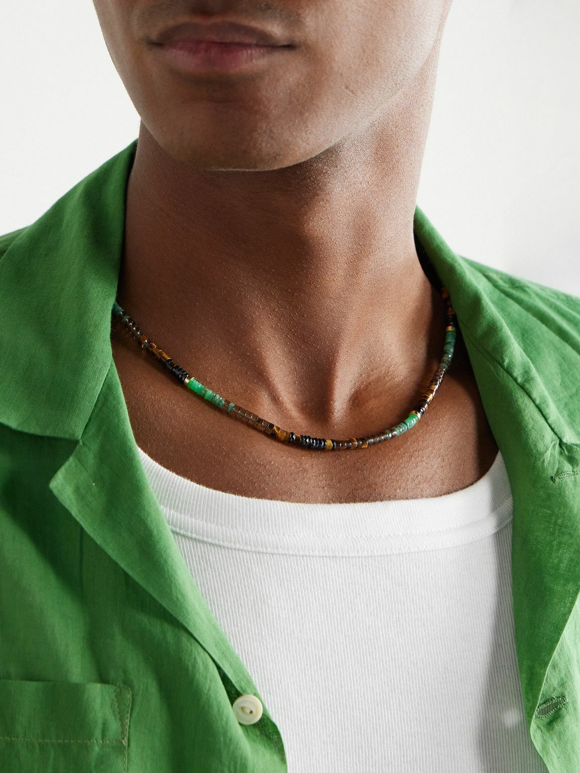 Peyote Bird - 14-Karat Gold-Plated Multi-Stone Necklace