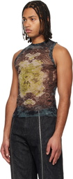 Jean Paul Gaultier Navy & Beige 'The Médallion' Tank Top