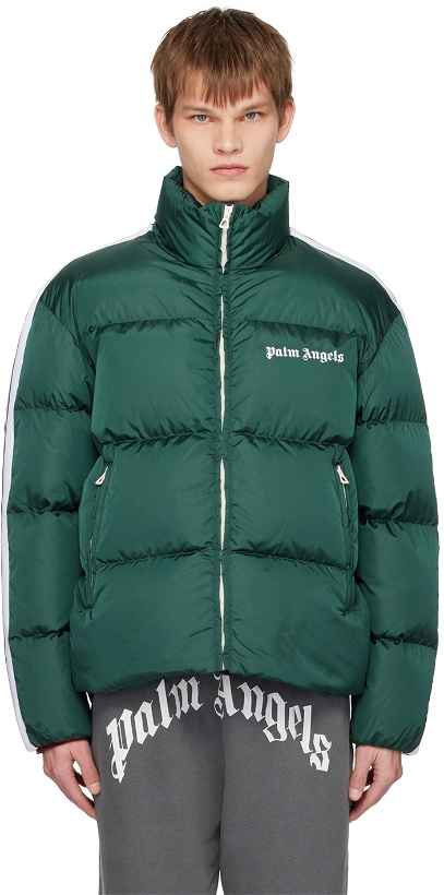 Photo: Palm Angels Green Classic Track Down Jacket