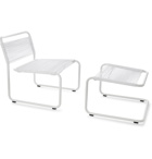 SSAM - Steel and Leather Lounge Chair and Ottoman - White