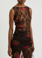 Bec & Bridge Desert Rose Floral-print Lace Tank Brown