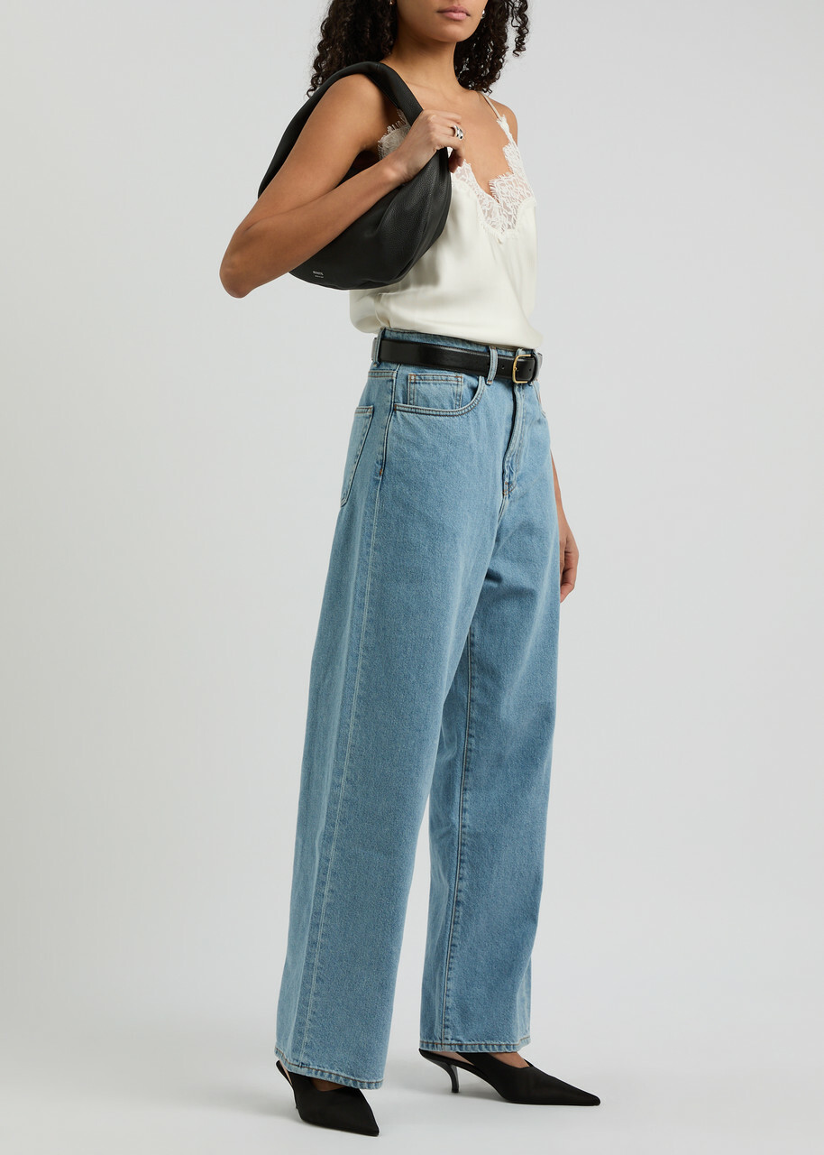 Rohe Lace-trimmed Silk-satin Camisole top Cream