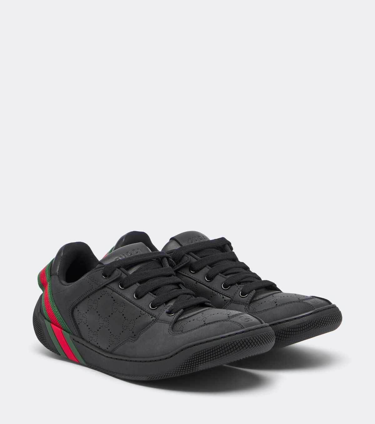 Gucci Screener Web Stripe leather sneakers