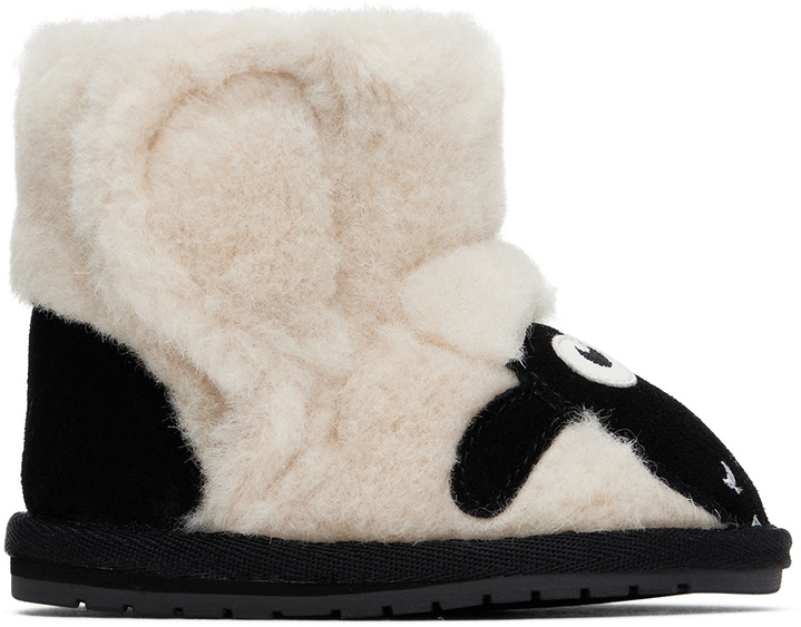 Photo: EMU Baby Off-White & Black 'Shaun The Sheep' Pre-Walkers