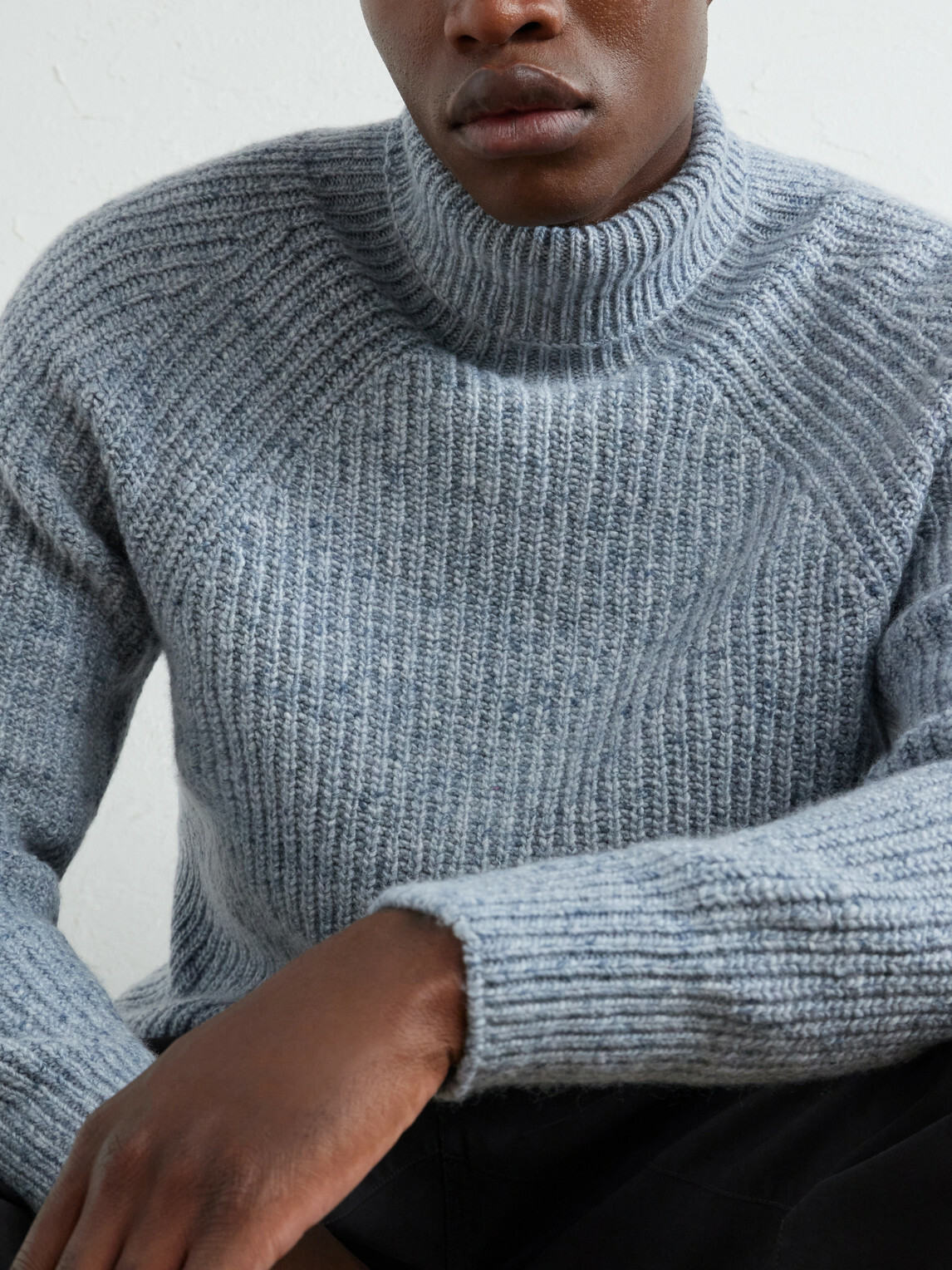 Inis Meáin - Boatbuilder Ribbed Cashmere Sweater - Blue